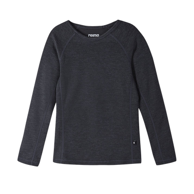 Reima Juniors' Lani Base Layer Set - Black Melange long sleeve