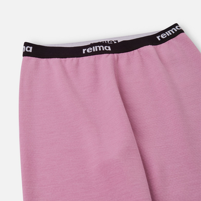 Reima Juniors' Lani Base Layer Set - Mauve Pink elastic banded bottoms