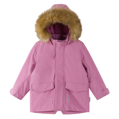 Reima Toddlers' Mutka Waterproof Winter Parka - Mauve Pink faux fur hood