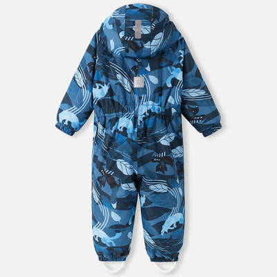 Reima Toddlers' Puhuri Waterproof Snowsuit - Navy Blue reflective patch