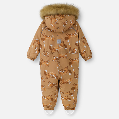 Reima Toddlers' Lappi Waterproof Snowsuit - Peanut Brown reflective decal