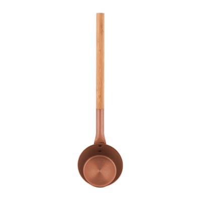 Rento Bronze Aluminum Bamboo Sauna Ladle with deep scoop