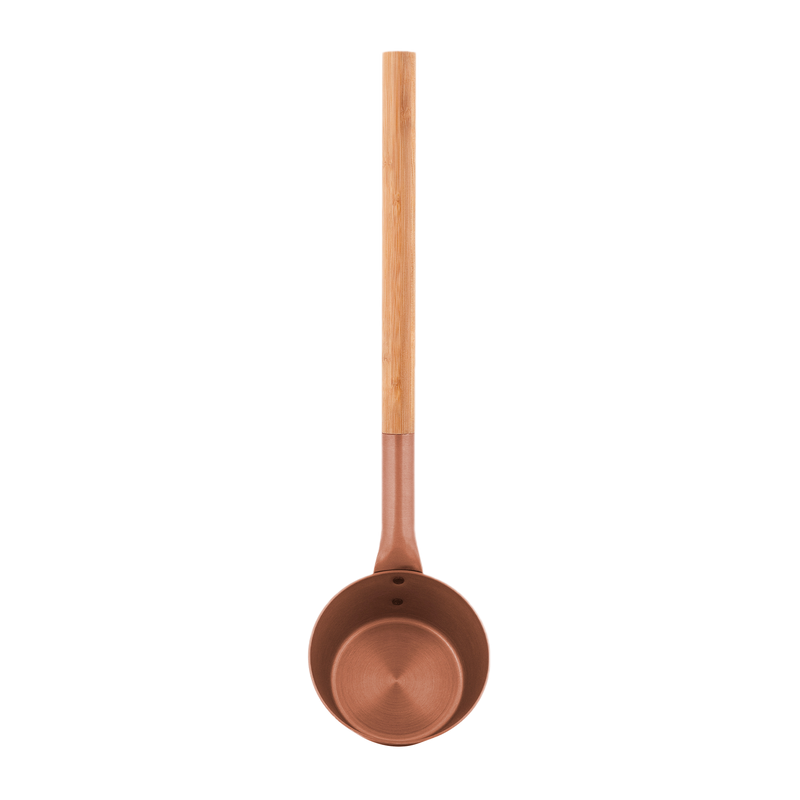 Rento Bronze Aluminum Bamboo Sauna Ladle with deep scoop