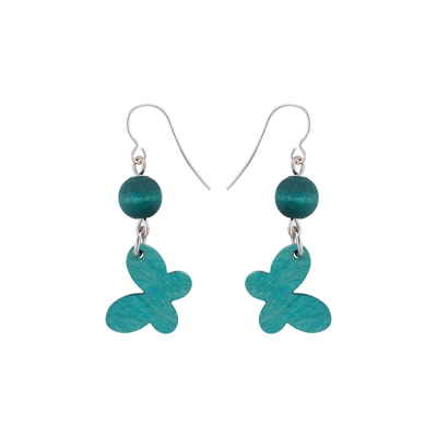 Sinisiipi earrings, shades of green