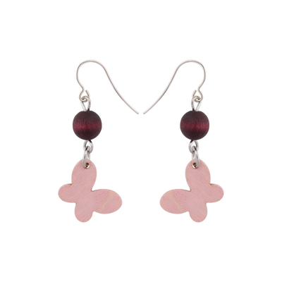 Sinisiipi earrings, shades of red