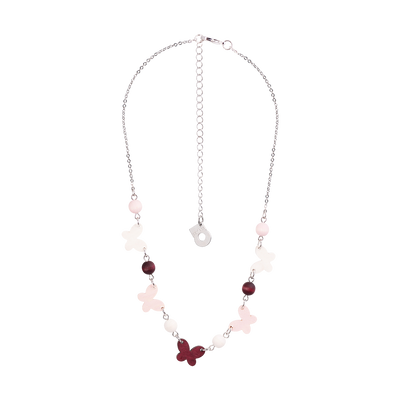 Sinisiipi necklace, shades of red and white