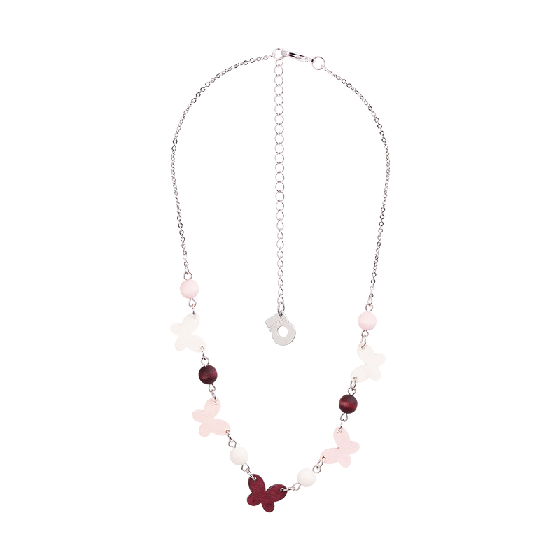 Sinisiipi necklace, shades of red and white