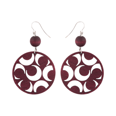 Tuliainen earrings, plum red