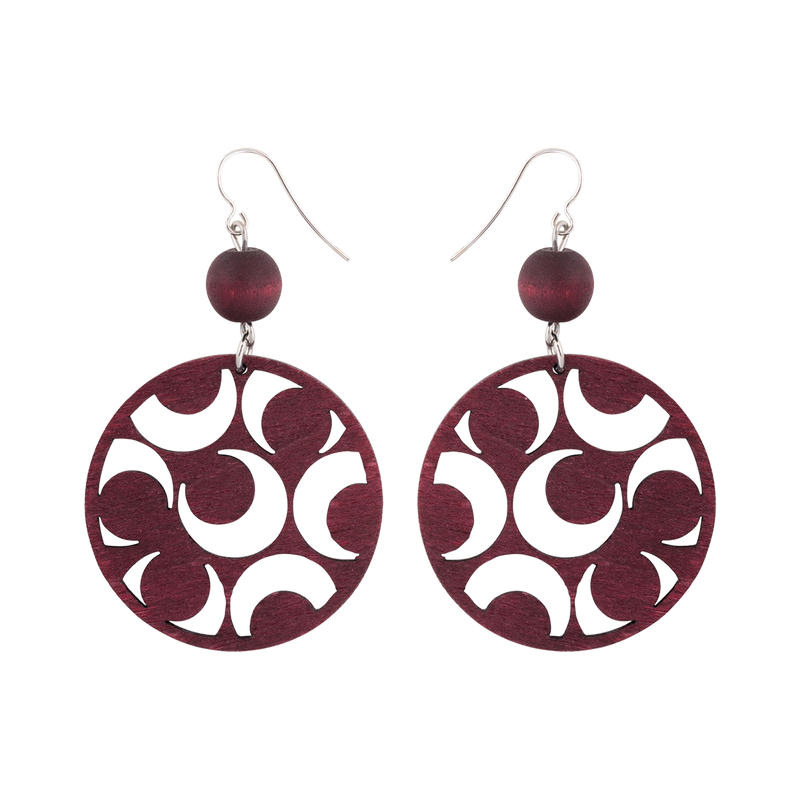 Tuliainen earrings, plum red