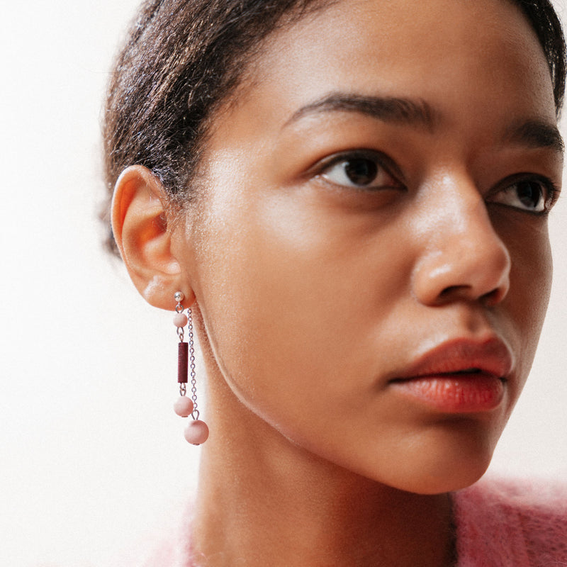 pink and red earrings