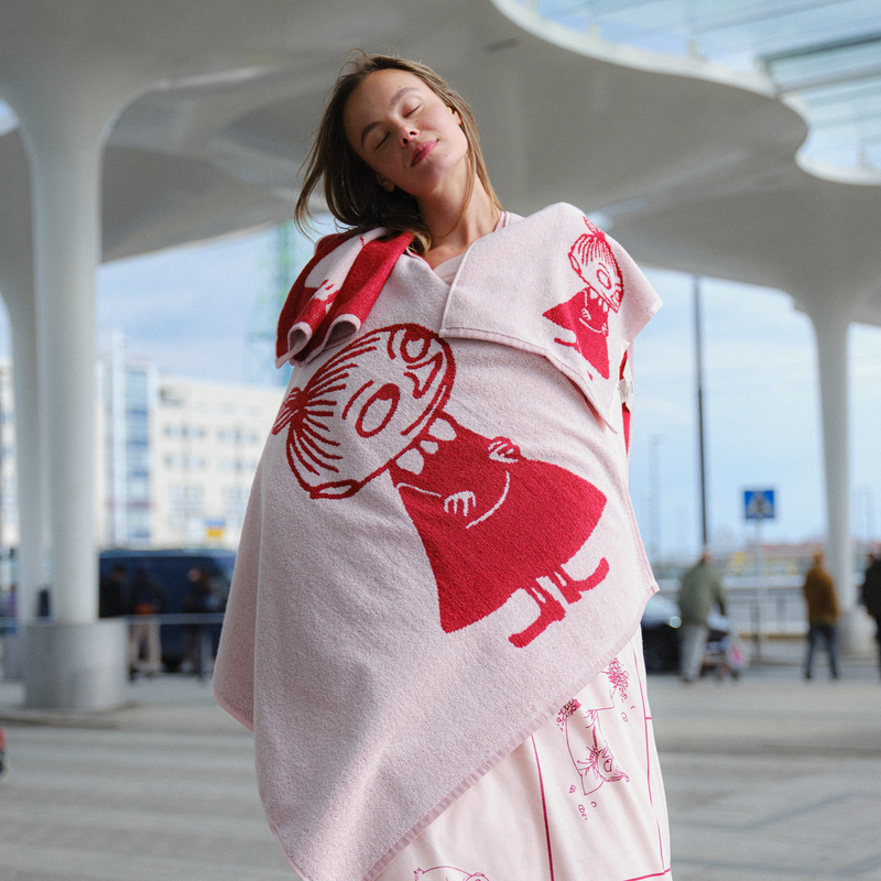 pink red little my towel