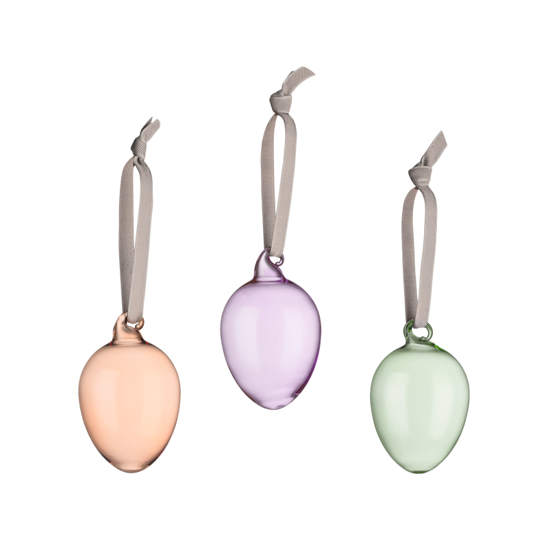 iittala Spring Glass Egg Ornaments (Set of 3)