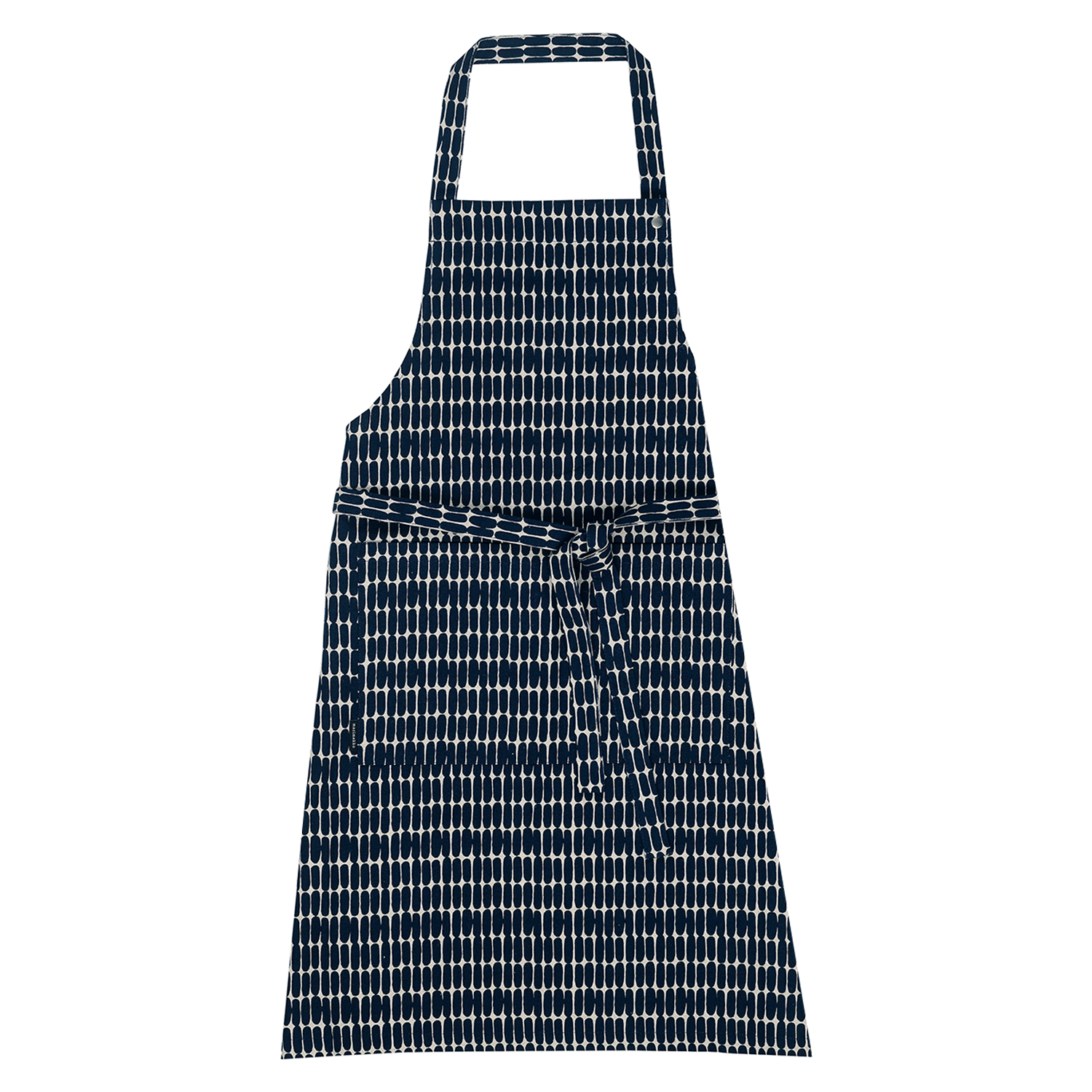 Marimekko Alku Apron, dark blue/linen – Touch of Finland