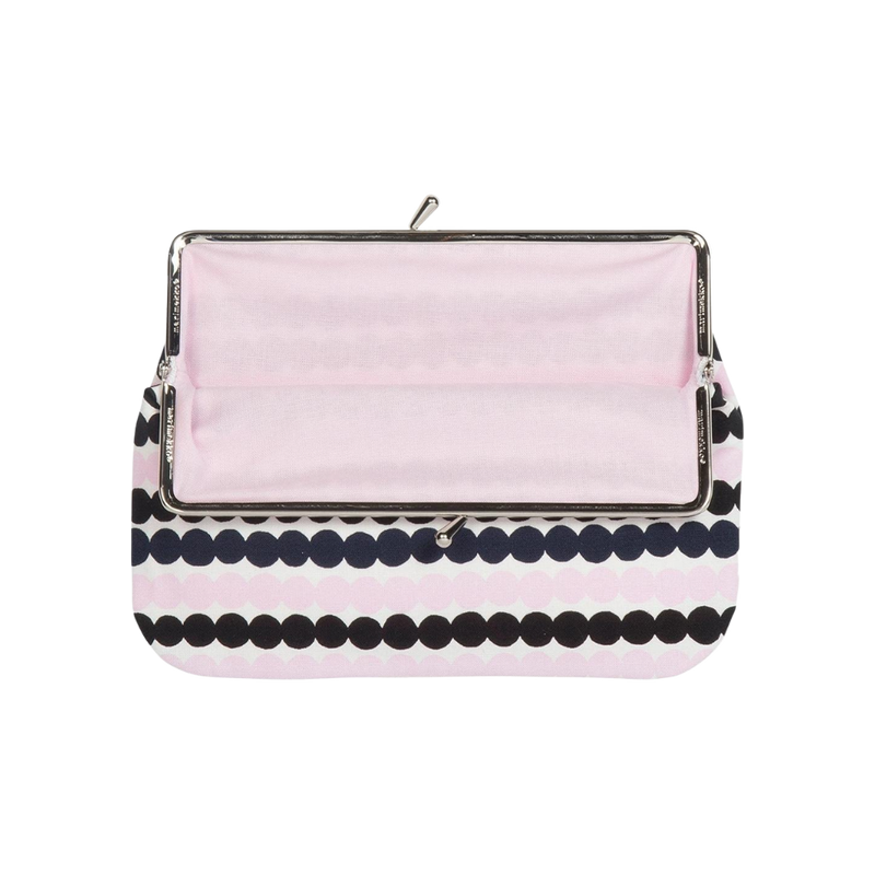 Open Marimekko Räsymatto Large Coin Purse, white/black/pink/navy