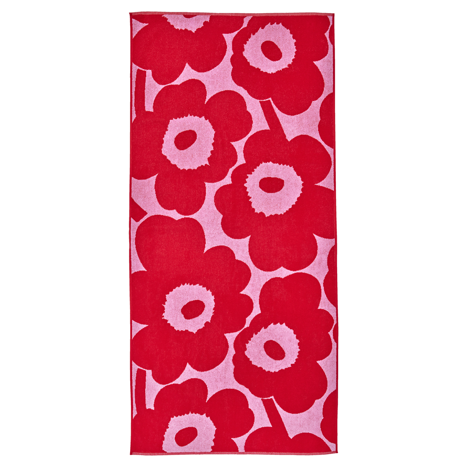 Marimekko Unikko Pink / Red Hand Towel - Marimekko Unikko Pink