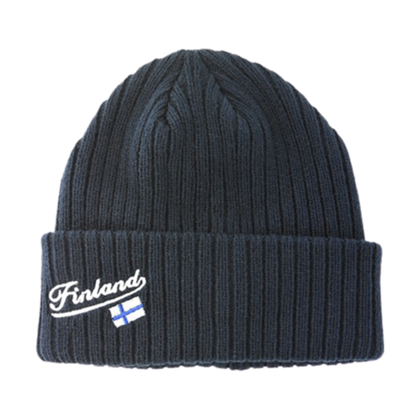 Ribbed Knit Finland Flag Hat