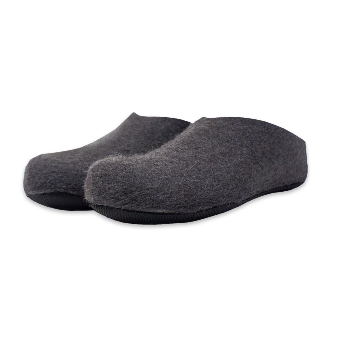 Felted slippers for men - Home shoes in buy charcoal grey or beige colors