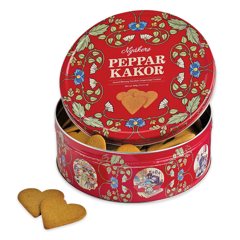 Nyakers Swedish Gingersnap Cookie Tin Red (400g)