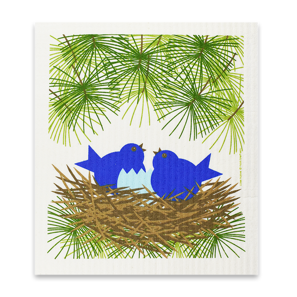 Swedish Dishcloth - Bluebirds on a Wire – Touch of Finland